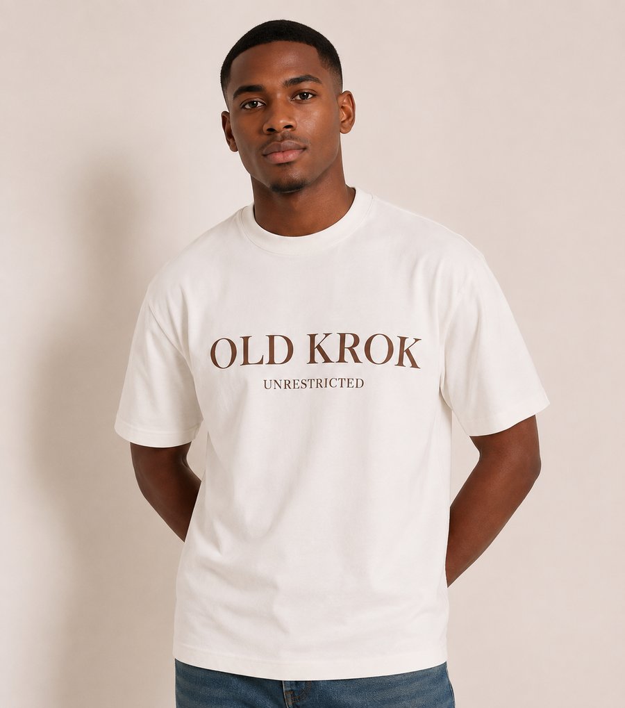 Old Krok Unrestricted tee, warm cream